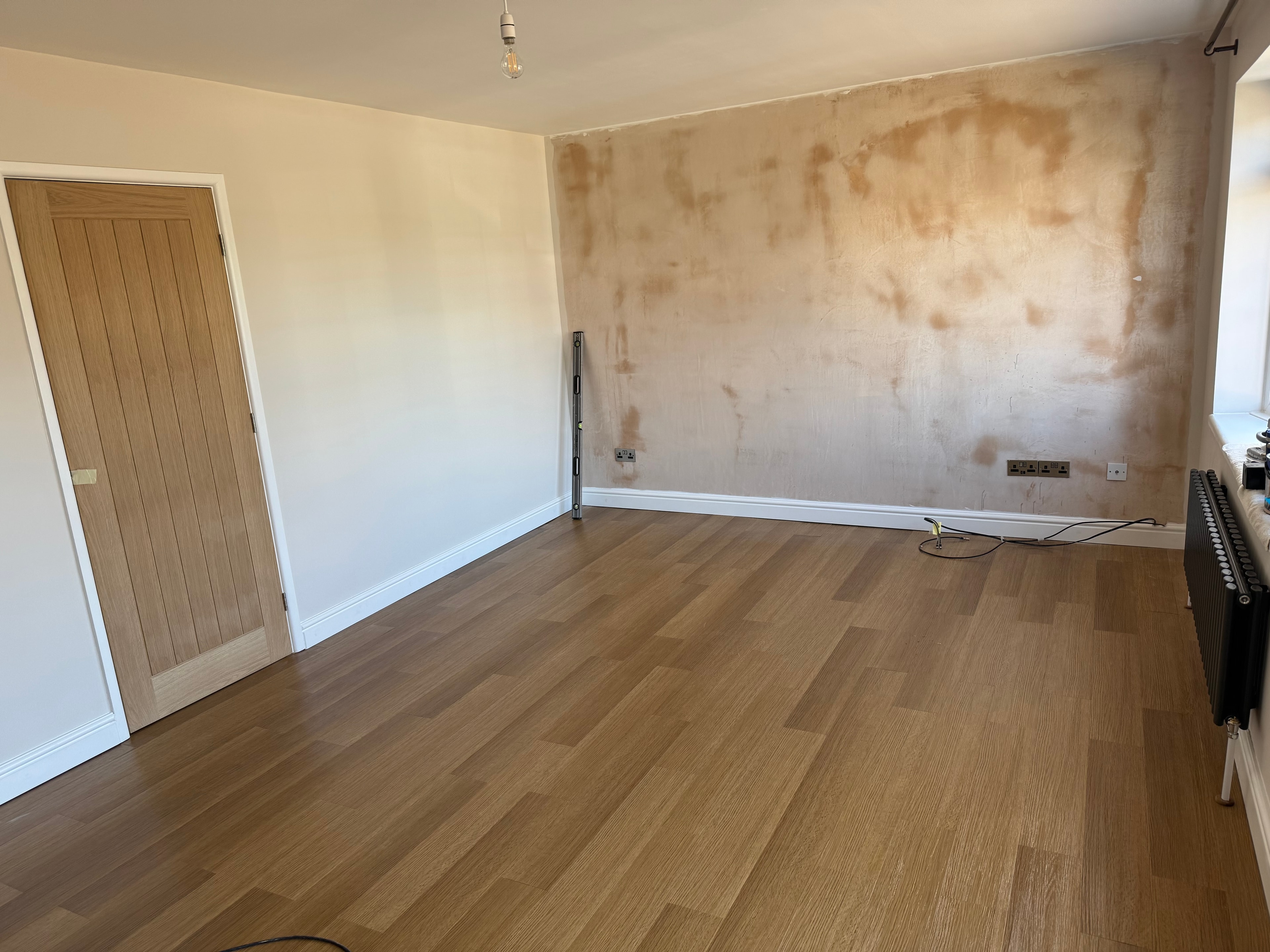 Walls prepared, painted and Glue Down LVT fitted