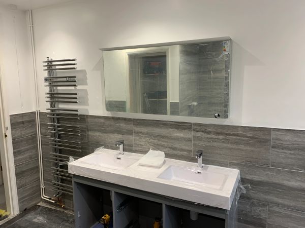 Acrylic twin sink unit